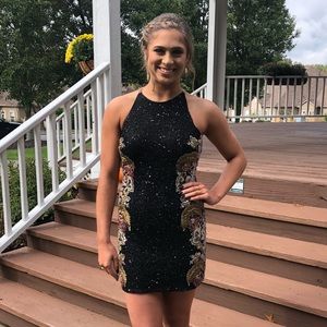 Sherri hill 2018 black tight homecoming dress